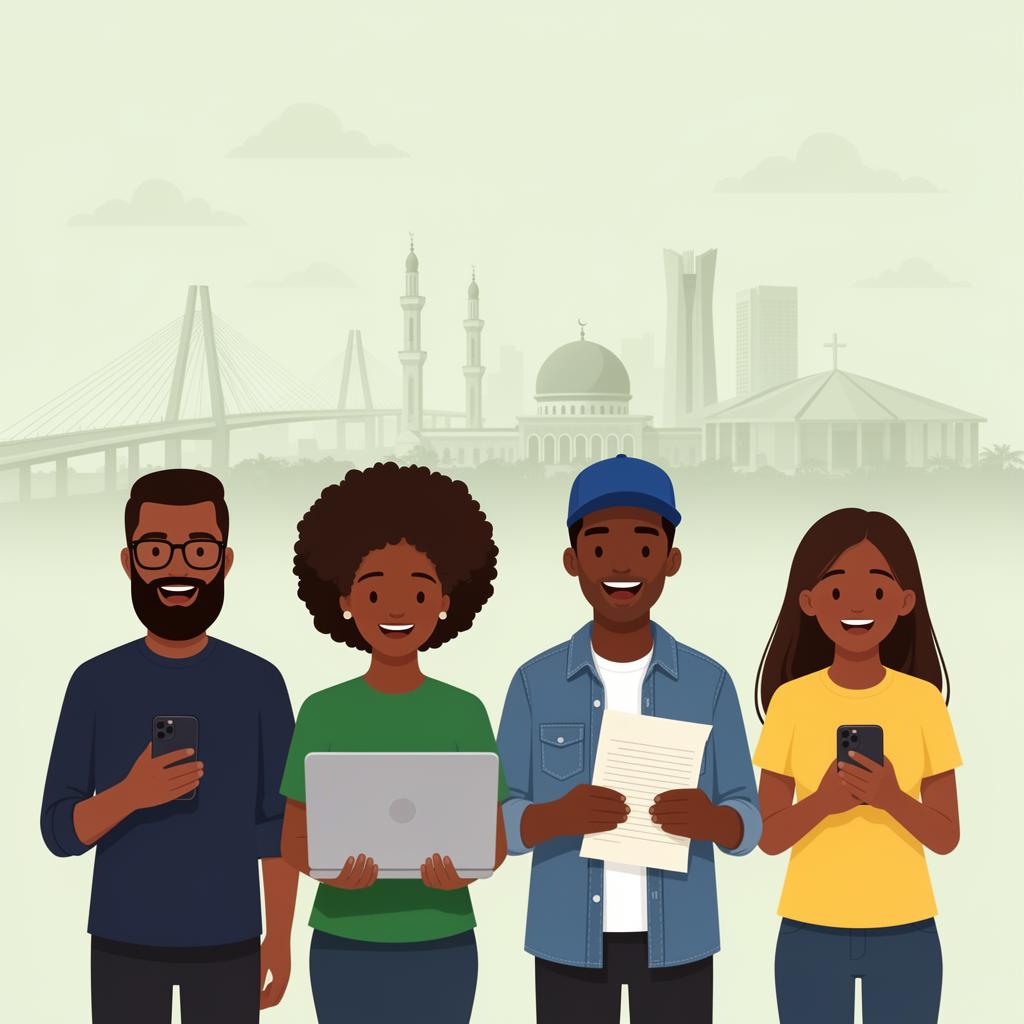 Nigerian citizens researching public records together